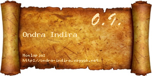 Ondra Indira névjegykártya